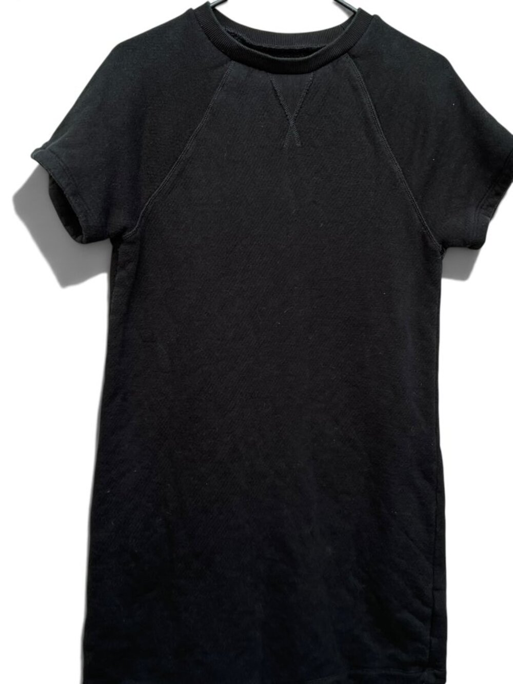 Madewell MWL Airyterry Short Sleeve Sweatshirt Dress Black Size S
